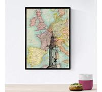 Nacnic Poster de Faro en Africa. Láminas de mapas del mundo. Decoración con mapas e imágenes vintage. Tamaño A4 con marco