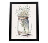 Nacnic Poster de Flor nube Estilo Nórdico. Ilustraciones de Botánica con Flores y Plantas en Acuarela. Diseño Moderno y Decoración de Interiores. Modelo 1, A4