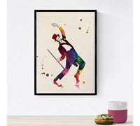 Nacnic Poster de Fred Astaire con Palo. Láminas de Cine, películas, y actores. Posters de películas Antiguas con Estilo Acuarela. Tamaño A4