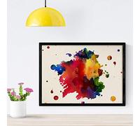 Nacnic Poster de Galicia. Láminas e ilustraciones de ciudades, comunidades, y mapas de España. Tamaño A4 con marco