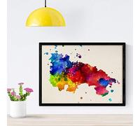 Nacnic Poster de la rioja. Láminas e ilustraciones de ciudades, comunidades, y mapas de España. Tamaño A4 con marco