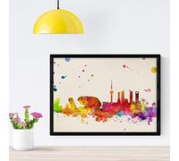 Nacnic Poster de Madrid 2. Láminas e ilustraciones de ciudades, comunidades, y mapas de España. Tamaño A4 con marco
