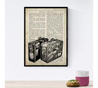 Nacnic Poster de Maletas viajeras.Láminas vintage para decoración de interiores. Posters con diseño vintage y definiciones. Tamaño A4