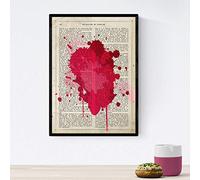 Nacnic Poster de manchas de colores. Lámina de Magentas. Cuadros con diseños coloridos de explosión de color. Tamaño A4 con marco