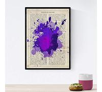 Nacnic Poster de manchas de colores. Lámina de Morados. Cuadros con diseños coloridos de explosión de color. Tamaño A4