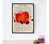 Nacnic Poster de manchas de colores. Lámina de Rojos. Cuadros con diseños coloridos de explosión de color. Tamaño A4 con marco