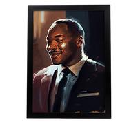 Nacnic Poster de Martin Luther King Jr. en estilo Retrato a Todo Color. Ilustraciones y Caricaturas de Personajes Históricos Famosos. Diseño y Decoración de Interiores. A3.