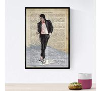 Nacnic Poster de Michael Jackson. Láminas de personajes importantes. Posters de músicos, actores, inventores, exploradores, ... Tamaño A4 con marco