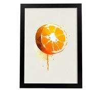 Nacnic Poster de Naranja A Todo Color. Ilustraciones de Frutas, Verduras y Comida Sana en Estilo Acuarela. Diseño Moderno y Decoración de Interiores. Modelo 2, A4