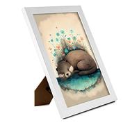 Nacnic Poster de Nutria en Estilo Precisionismo. Ilustraciones Infantiles a Todo Color de Animalitos Durmiendo. Interiorismo y Decoración. A4 Marcos Blancos.