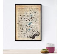 Nacnic Poster de Pajaros de Tinta.Láminas Vintage para decoración de Interiores. Posters con diseño Vintage y definiciones. Tamaño A4 con Marco