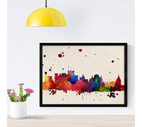 Nacnic Poster de Pamplona. Láminas e ilustraciones de ciudades, comunidades, y mapas de España. Tamaño A4 con marco