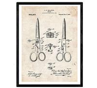 Nacnic Poster de Patente de Tijeras de peluquería. Lámina para enmarcar. Tamaño (A3)