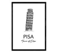 Nacnic Poster de Pisa - Torre. Láminas con monumentos de ciudades. Tamaño A3