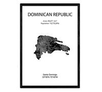 Nacnic Poster de Republica dominicana. Láminas de paises y continentes del mundo. Tamaño A3 con marco
