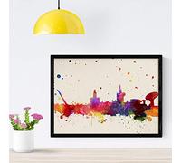 Nacnic Poster de Sevilla. Láminas e ilustraciones de ciudades, comunidades, y mapas de España. Tamaño A4 con marco