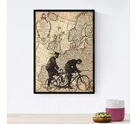 Nacnic Poster de Tandem sobre Europa. Láminas de mapas del mundo. Decoración con mapas e imágenes vintage. Tamaño A4