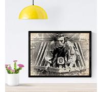 Nacnic Poster de The General - Buster Keaton 2. Láminas de cine antiguo de Hollywood. Diseño de cine vintage con definiciones. Tamaño A4