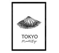 Nacnic Poster de Tokyo - Monte Fuji. Láminas con monumentos de ciudades. Tamaño A3