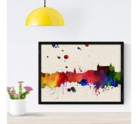 Nacnic Poster de Toledo. Láminas e ilustraciones de ciudades, comunidades, y mapas de España. Tamaño A4 con marco