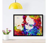 Nacnic Poster imagen de Joker. Posters con diseño acuarela de famosos, actores, músicos, y personajes conocidos. Tamaño A4 con marco