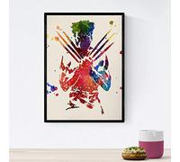 Nacnic Poster imagen de Wolverine. Posters con diseño acuarela de películas y cine.Imágenes del cine y filmes para decoración de interiores. Tamaño A4