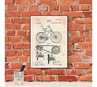 Nacnic - Poster Patente Bicicleta - Lámina Vintage Decoración Salón, Dormitorio, Habitación - Impresión Arte de Pared - Ciclismo, Deporte