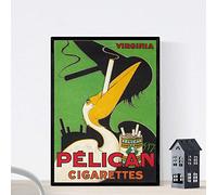 Nacnic Poster Vintage. Anuncio Vintage Cigarettes Pélican. Tamaño A3
