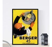 Nacnic Poster vintage. Anuncio vintage de vino frances Berger 45 de 1935.. Tamaño A3