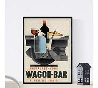 Nacnic Poster vintage. Cartel vintage anuncio Wagon-Bar a Peu de Frais. Tamaño A3