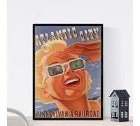 Nacnic Poster Vintage. Cartel Vintage de América. Atlantic City. Tamaño A4