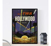 Nacnic Poster Vintage. Cartel Vintage de América. Hollywood. Tamaño A3 con Marco