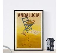 Nacnic Poster vintage. Cartel vintage de Europa. Andalucia. Tamaño A3 con marco