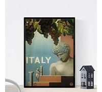 Nacnic Poster vintage. Cartel vintage de Francia e Italia. Viaja a Italia. Tamaño A4