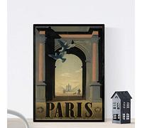 Nacnic Poster vintage. Cartel vintage de Francia e Italia. Viaja a Paris. Tamaño A3