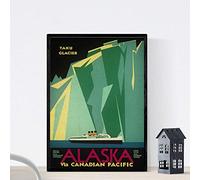 Nacnic Poster vintage. Cartel vintage. Iceberg en Alaska. Tamaño A3 con marco