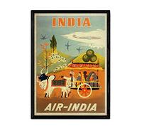 Nacnic Poster Vintage de Air-India. Láminas para Decorar Interiores con imágenes Vintage y de Publicidad Antigua. Cuadros decoración Retro. Tamaño A3