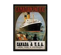 Nacnic Poster Vintage de Canada y USA. Láminas para Decorar Interiores con imágenes Vintage y de Publicidad Antigua. Cuadros decoración Retro. Tamaño A3 con Marco