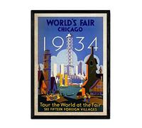 Nacnic Poster Vintage de Chicago. Láminas para Decorar Interiores con imágenes Vintage y de Publicidad Antigua. Cuadros decoración Retro. Tamaño A4
