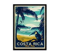 Nacnic Poster Vintage de Costa Rica. Láminas para Decorar Interiores con imágenes Vintage y de Publicidad Antigua. Cuadros decoración Retro. Tamaño A3 con Marco