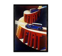 Nacnic Poster vintage de Fiat. Láminas para decorar interiores con imágenes vintage y de publicidad antigua. Cuadros decoración retro. Tamaño A3