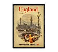 Nacnic Poster vintage de Inglaterra. Láminas para decorar interiores con imágenes vintage y de publicidad antigua. Cuadros decoración retro. Tamaño A3 con marco
