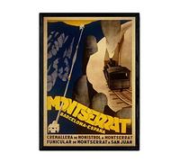 Nacnic Poster vintage de Montserrat. Láminas para decorar interiores con imágenes vintage y de publicidad antigua. Cuadros decoración retro. Tamaño A3 con marco