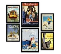 Nacnic Posters de Estados Unidos. Ilustraciones A Todo Color de Imágenes Publicitarias Antiguas de Todo el Mundo. Diseño Moderno para la Decoración de Interiores. A4 & A3.