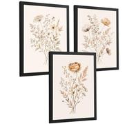 Nacnic Pósters de Flores Silvestres Neutras con Acuarela Botánica Beige