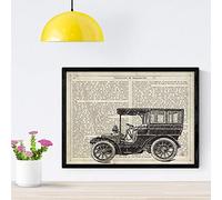 Nacnic Posters de objetos vintage. Lámina Coche Vintage con imágenes de objetos e instrumentos vintage, con definiciones en español. Tamaño A4