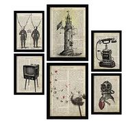 Nacnic Posters de Posters Vintage. Ilustraciones Estilo Enciclopedia Vintage. Inventos Revolucionarios del Siglo Pasado. Diseño Moderno para la Decoración de Interiores. A4 & A3.