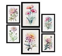 Nacnic Posters de Rosas. Ilustraciones A Todo Color de Naturaleza y Botánica con Temas Florales sobre Fondo Blanco. Diseño Moderno para la Decoración de Interiores. A4 & A3.