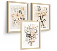 Nacnic Set 3 Láminas De Anatomía Neural Posters Y Cuadros Con Neuronas, Sinapsis Y Cerebro Estilo Floral Minimalista Tamaño A3 Sin Marco