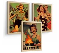 Nacnic Set De 3 Laminas Decorativas Pared Estilo Retro. Cuadros Salon Modernos Mujer Icono. Posters Decorativos Vintage. Pin Up. Decoración Dormitorios. A3 Sin Marcos